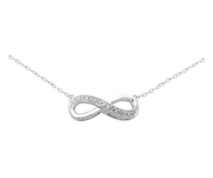SS 0.10CT RD DIAMOND LADIES PENDANT + CHAIN