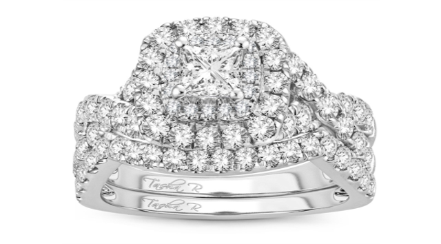 Lady's White 14 Karat Halo Wed