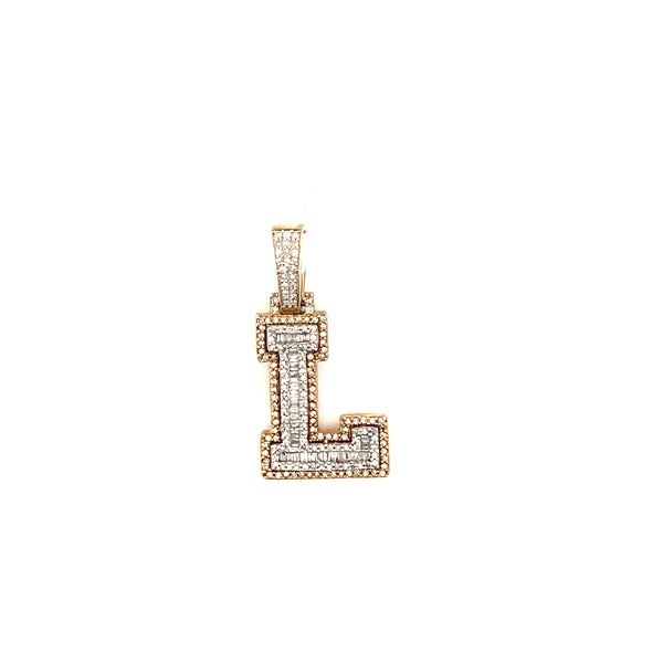 Two-Tone 10 Karat Initial Pend