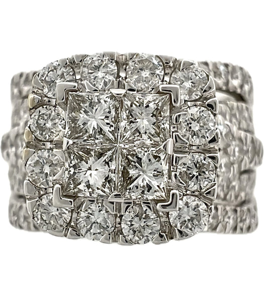 Lady's White 14 Karat Halo Wed