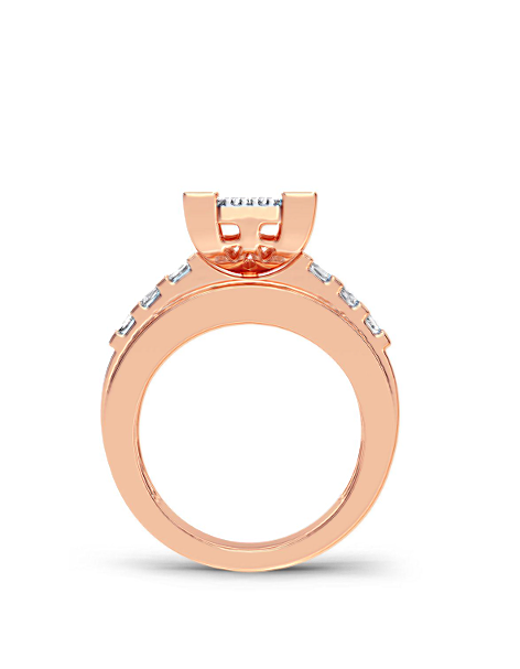 10k Rose Gold Micro Pavé Engagment ring