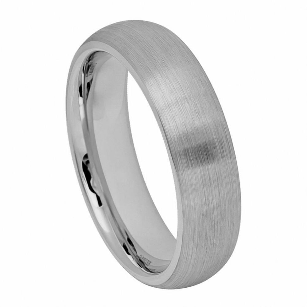 Tungsten White Wedding Band 6mm