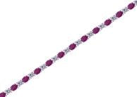 14K White Gold Ruby Tennis Bracelet