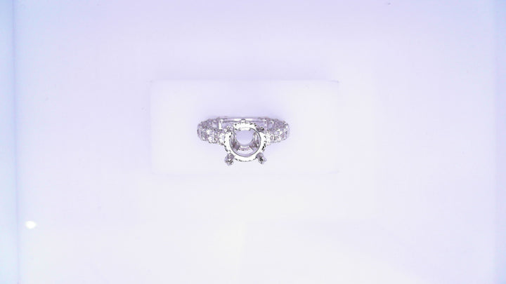 14k White Gold Diamond Setting Unset