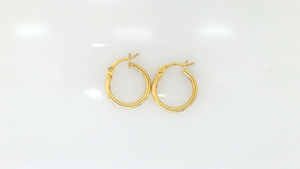 Yellow Silver Small Hoop Earrings