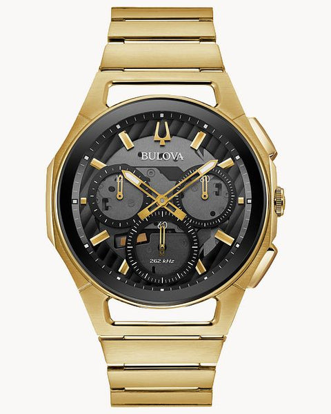 Bulova Mens Chronograph Gold Tone Stainless Steel Watch