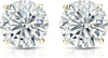 Yellow Silver Round Moissanite Stud Earrings 0.50 tw