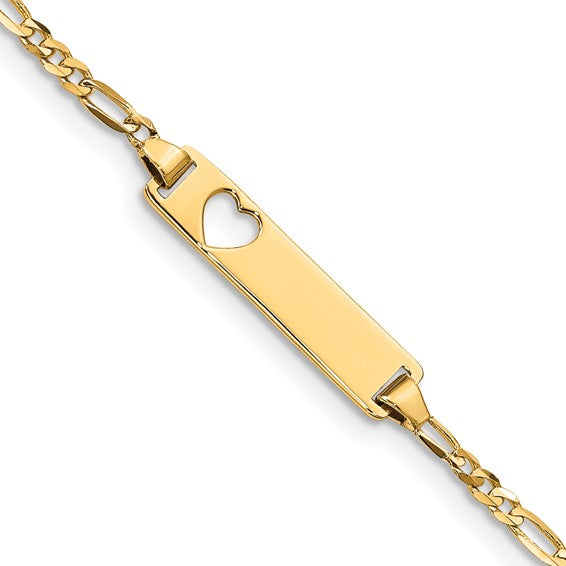 Yellow 10 Karat Id Bracelet Length 5.5