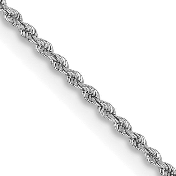 White Silver Diamond cut Rope chain 18 inch