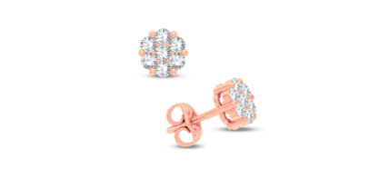 Rose 14 Karat Flower Earrings