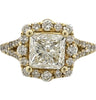 14k Yellow gold Princess cut witht Halo Engagement Ring