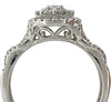 10k white Gold Round Halo Engagement Ring