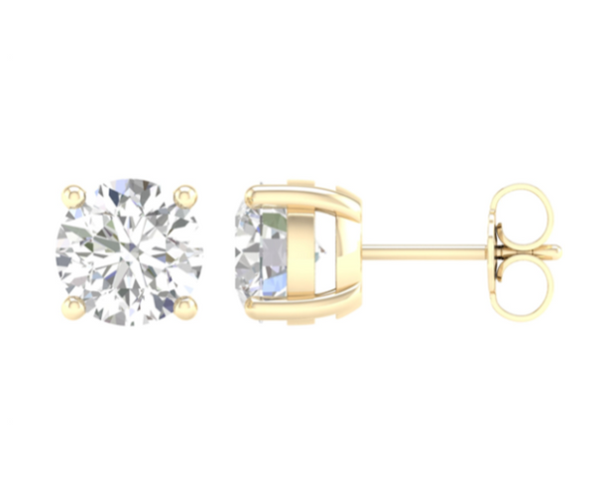 Yellow 14 Karat Stud Earrings