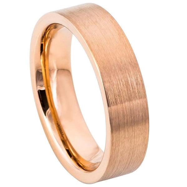 Tungsten Rose Satin Wedding Band 6mm