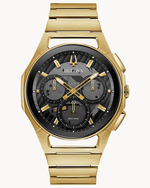 Bulova CURV Gold-Tone Chronograph Watch, 44mm