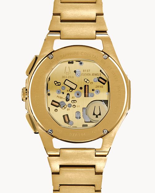 Bulova CURV Gold-Tone Chronograph Watch, 44mm