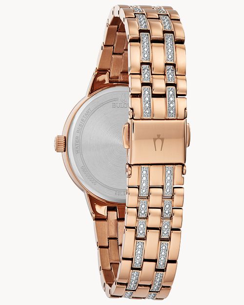 Bulova Phantom Rose Gold-Tone Crystal Watch