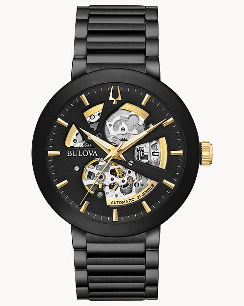 Bulova Futuro Modern Automatic Black Stainless Steel Skeleton
