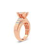 10k Rose Gold Micro Pavé rectangle Engagement Ring