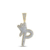 Two-Tone 10 Karat Initial Pend