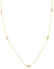 14K Yellow Gold Spaced Stone Necklace 18 Inch