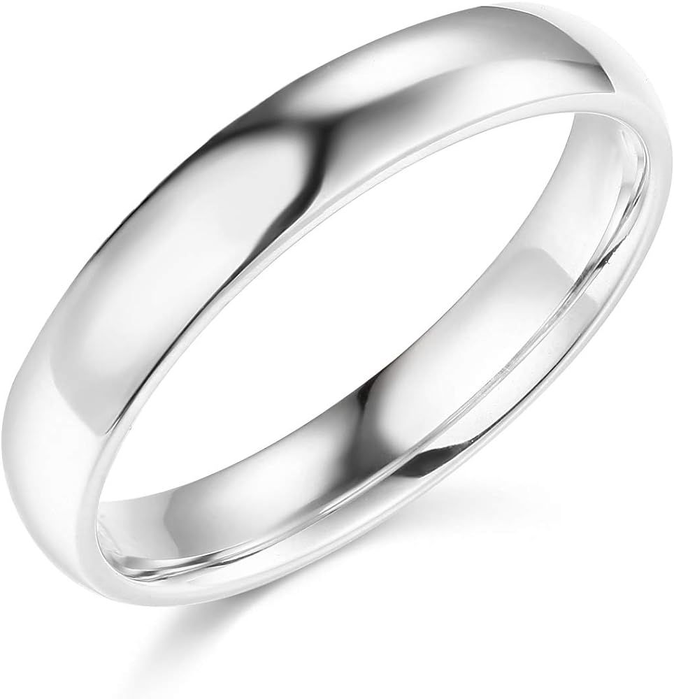 14K White Gold Wedding Band, Size 8