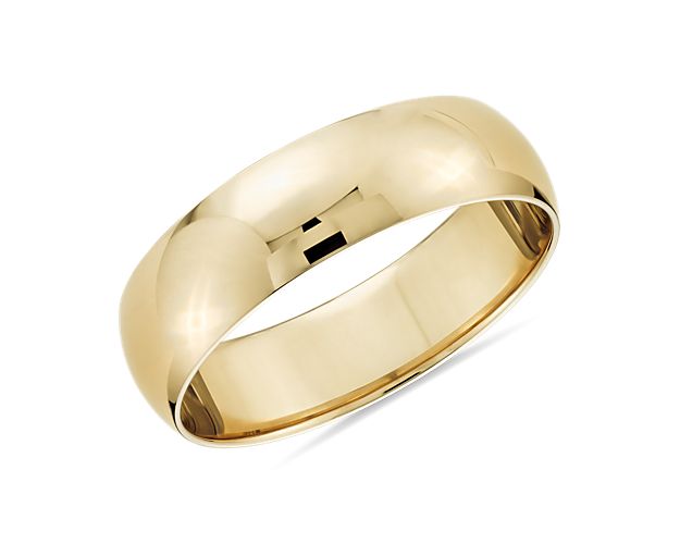 18K Yellow Gold Wedding Band, 5mm, Size 7