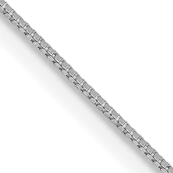 10K White Gold Box Chain, 24 inch, 0.5mm