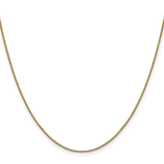 14K Yellow Gold Diamond-Cut Box Chain, 16 inch, 0.9mm