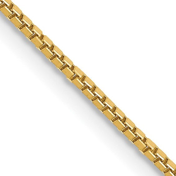 14K Yellow Gold Diamond-Cut Box Chain, 24 inch, 1.2mm