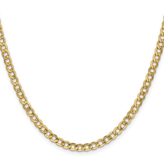 10K Yellow Gold Diamond-Cut Curb Chain, 20 inch, 4.5mm