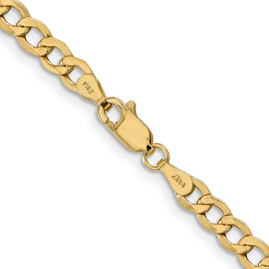 10K Yellow Gold Diamond-Cut Curb Chain, 20 inch, 4.5mm