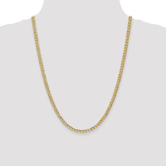 10K Yellow Gold Diamond-Cut Curb Chain, 20 inch, 4.5mm