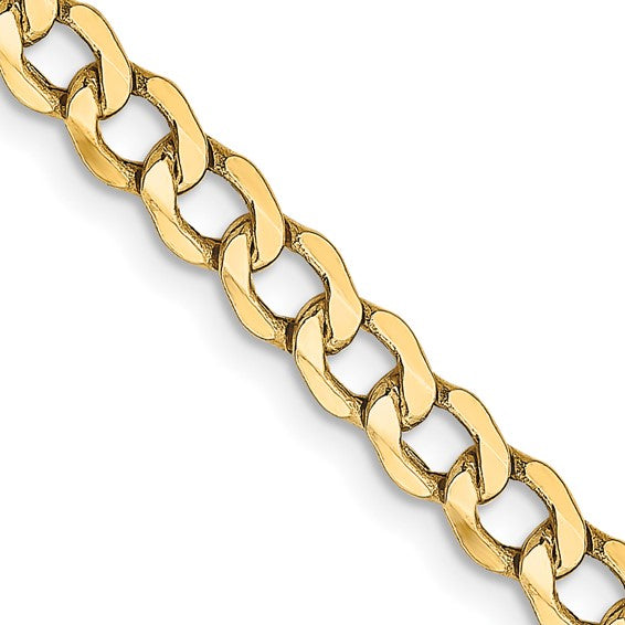 10K Yellow Gold Diamond-Cut Curb Chain, 20 inch, 4.5mm