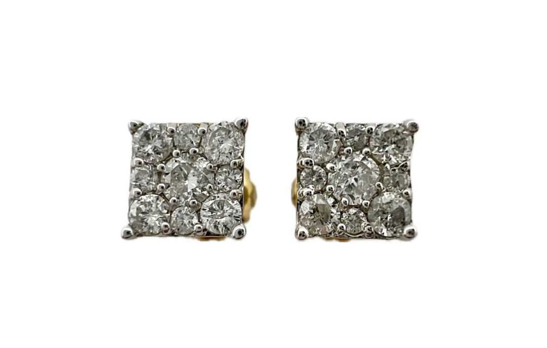 10K Yellow Gold Diamond Stud Earrings, 0.38 ct