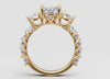 Three-Stone Engagement Ring CAD Custom