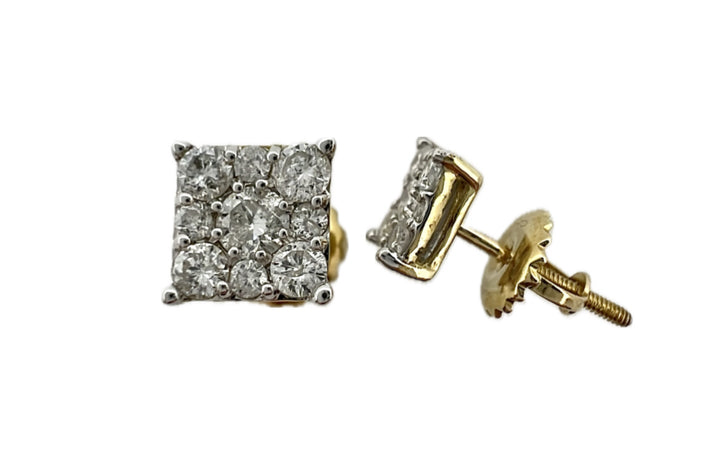 10K Yellow Gold Diamond Stud Earrings, 0.38 ct