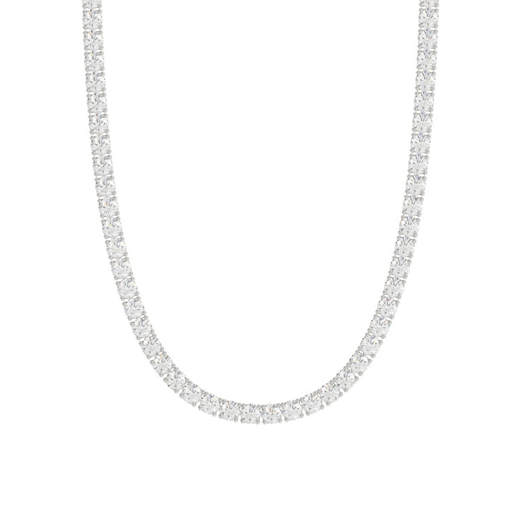 14K White Gold Lab-Grown Diamond Tennis Chain, 4.00 ct, 16 inch, 2mm