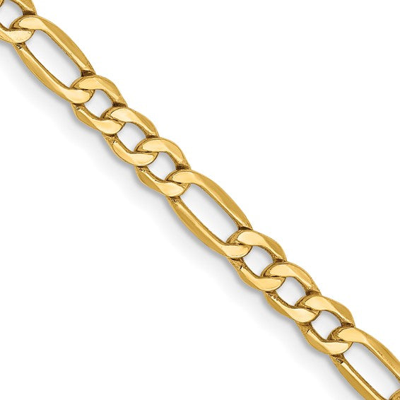 10K Yellow Gold Figaro Chain, 22 inch, 3.5mm