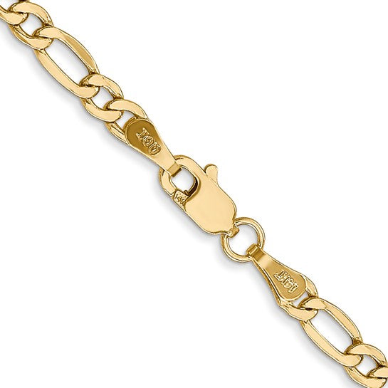 10K Yellow Gold Figaro Chain, 22 inch, 3.5mm