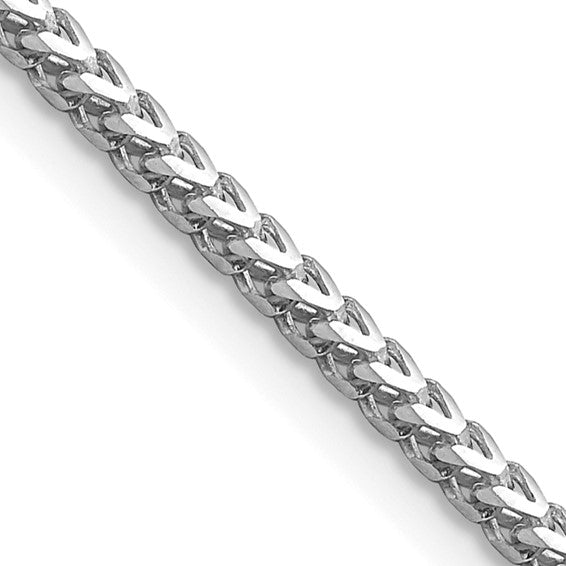 14K White Gold Diamond-Cut Franco Bracelet, 7.75 inch