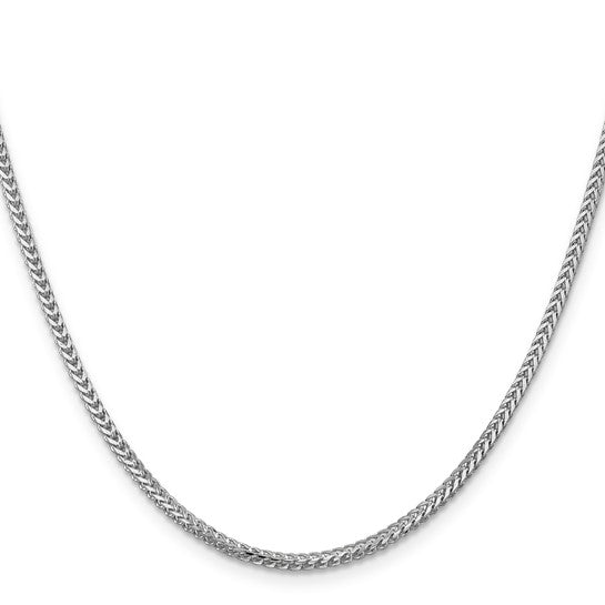 14K White Gold Diamond-Cut Franco Bracelet, 7.75 inch