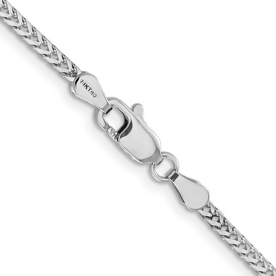 14K White Gold Diamond-Cut Franco Bracelet, 7.75 inch