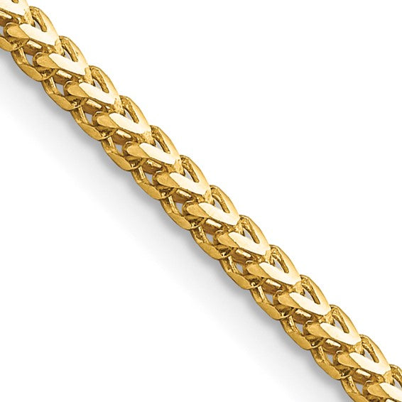 Yellow 10 Karat Diamond Cut Chain Length 18 Weight 7.7 Mm 2 Style: Franco
MM Width: 2
Gram Weight: 7.7