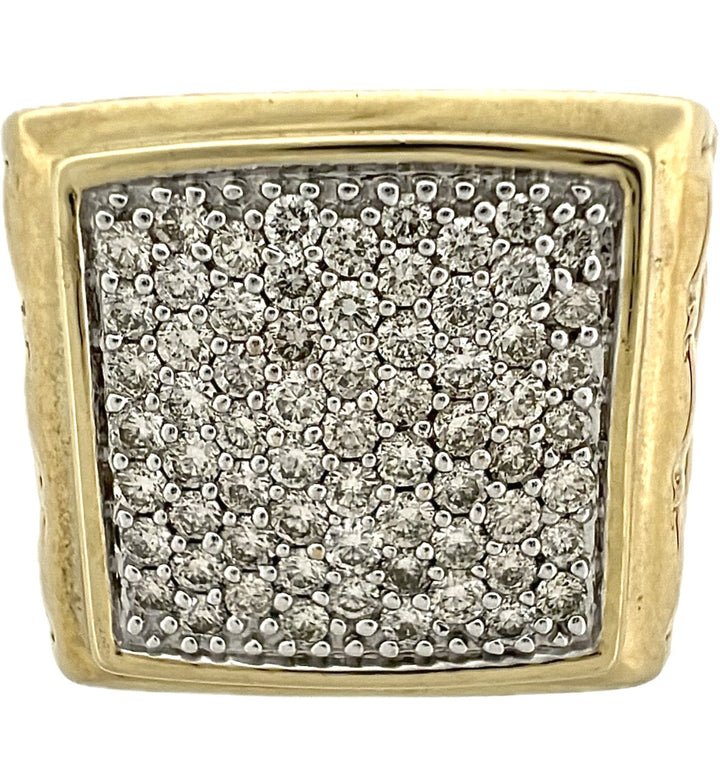 10K Yellow Gold Diamond Nugget Fashion Ring, 1.00 ct, Size 10