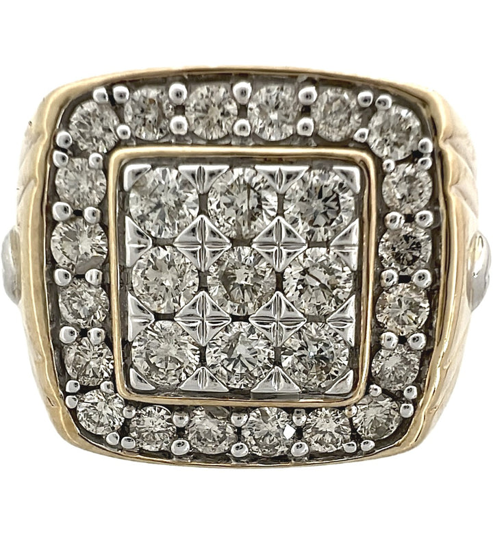 10K Yellow Gold Round Diamond Fashion Ring, 1.50 ct, Size 10