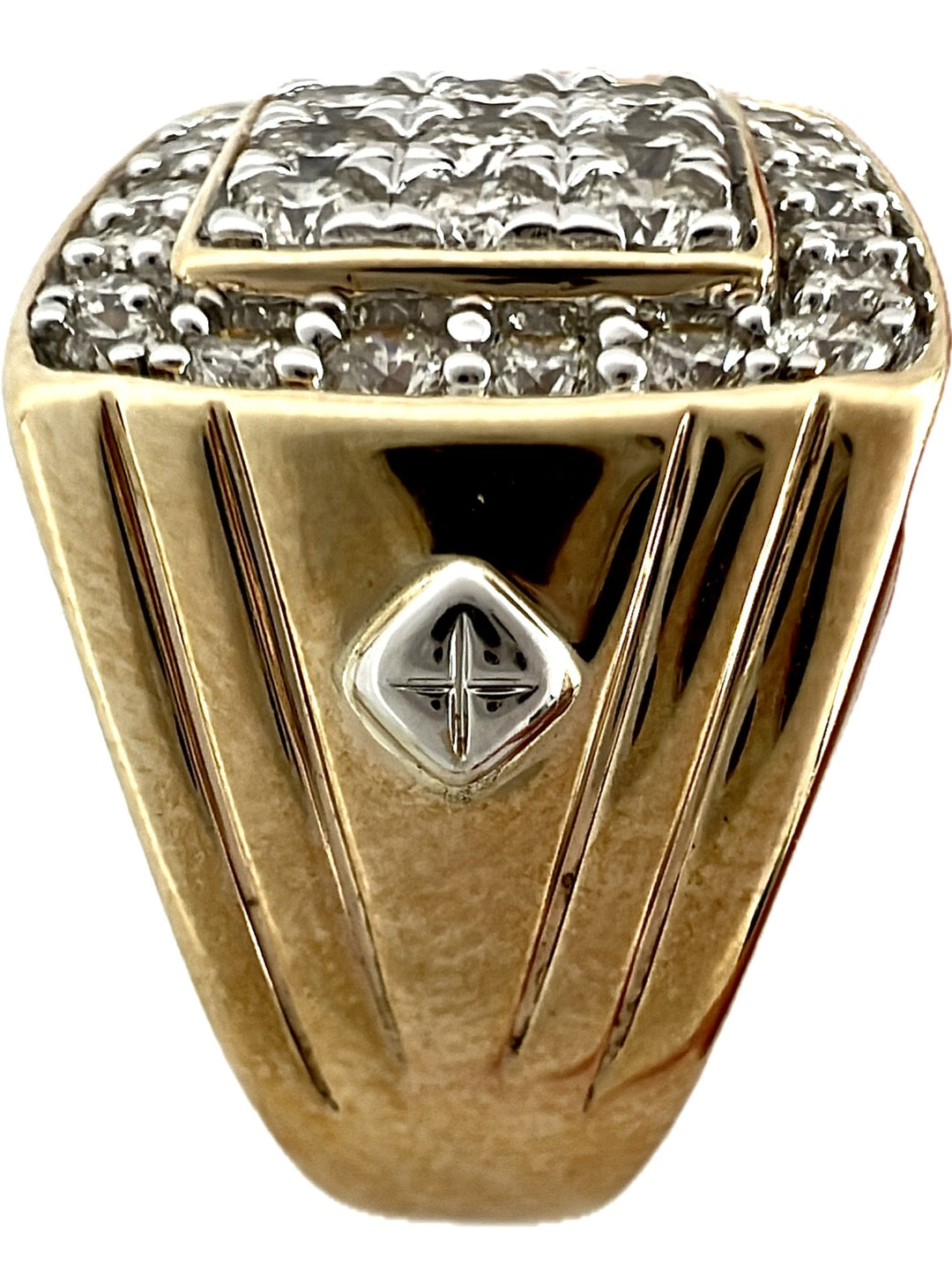 10K Yellow Gold Round Diamond Fashion Ring, 1.50 ct, Size 10