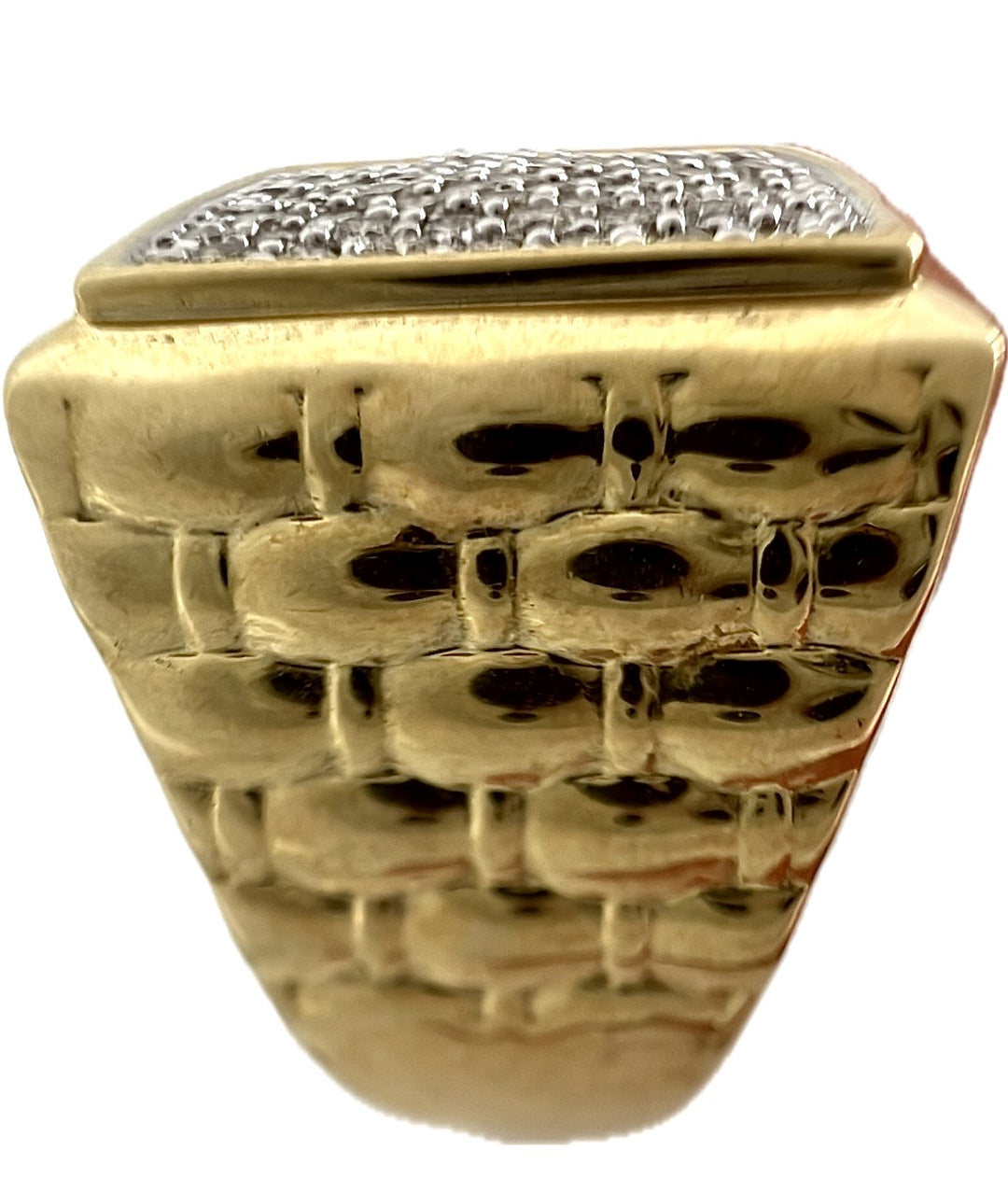 10K Yellow Gold Diamond Nugget Fashion Ring, 1.00 ct, Size 10