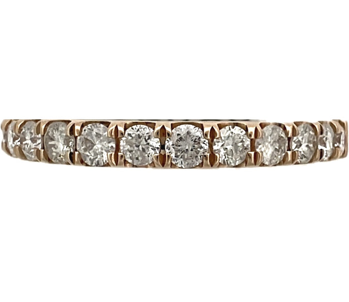 14K Rose Gold Scallop Diamond Wedding Band, 0.50 ct, Size 7
