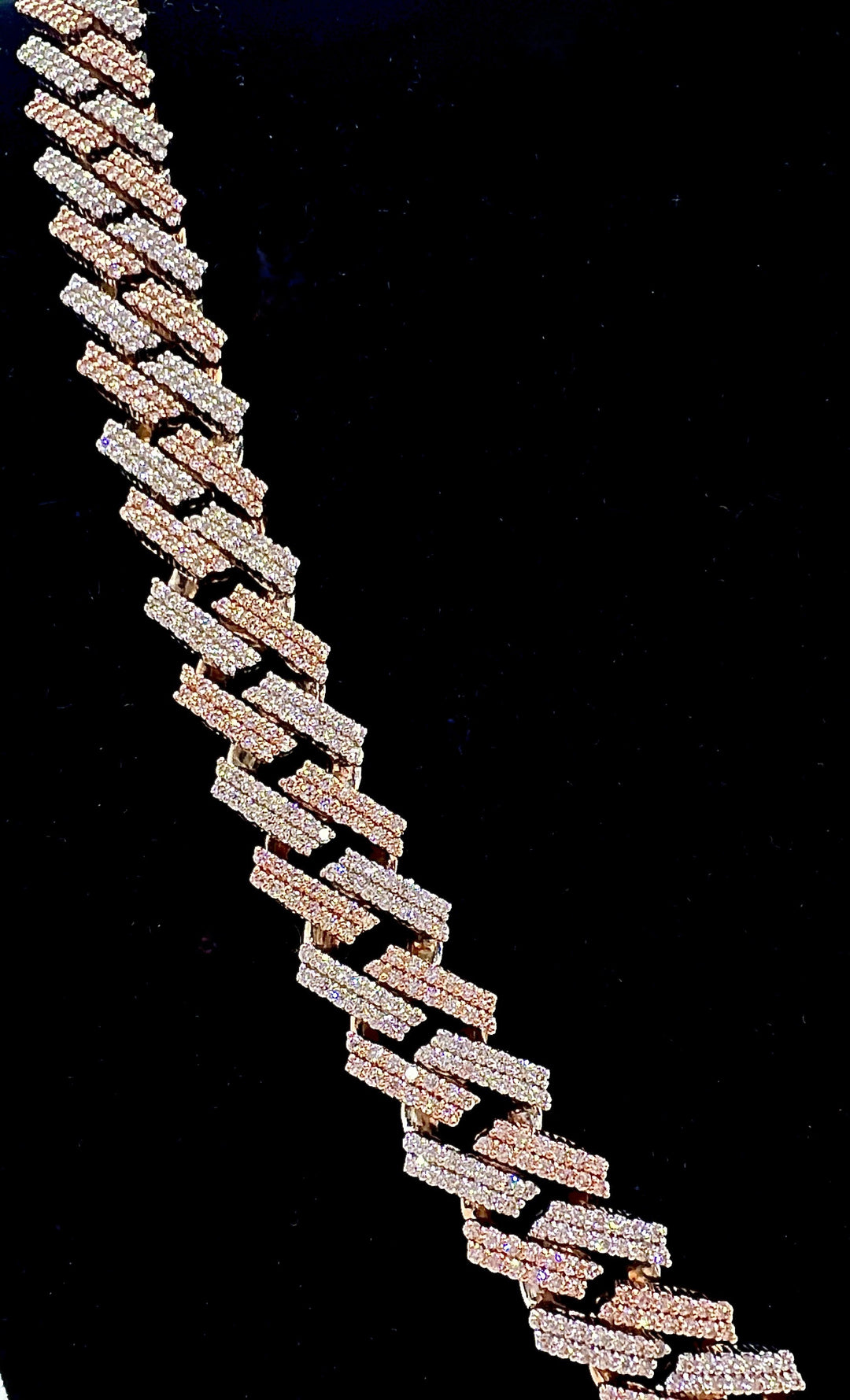 14K Two-Tone Gold Diamond Miami Cuban Chain, 16.50 ct, 22 inch, 12mm